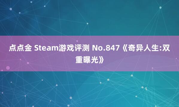 点点金 Steam游戏评测 No.847《奇异人生:双重曝光》