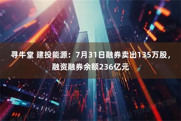 寻牛堂 建投能源：7月31日融券卖出135万股，融资融券余额236亿元